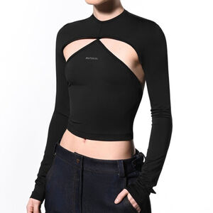 MATERIEL TBILISI Sz XL SILVER LOGO GEOMETRY TOP black new without tag